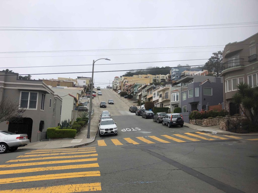 Upward slope of 14th Avenue