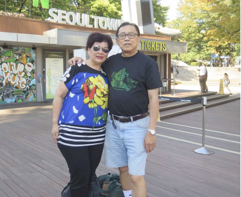 Wayne Chang with wife Rose in Seoul