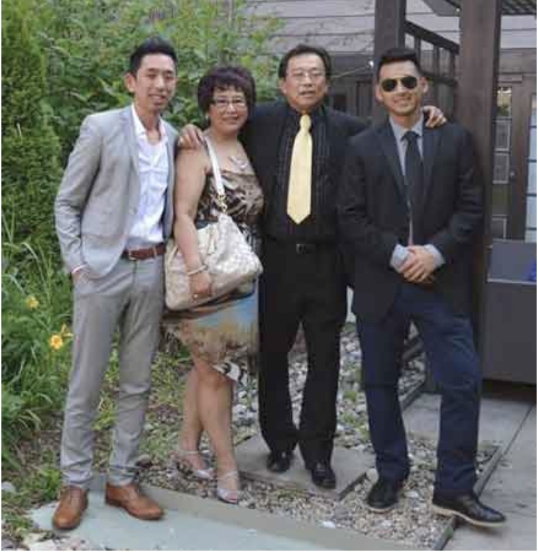 Wayne Chang with wife Rose and their two sons