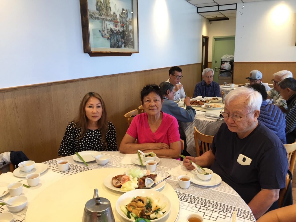 Pin Si and Angela Liu with Agnes Song at Wan Hua Alumni Association meeting in 2018