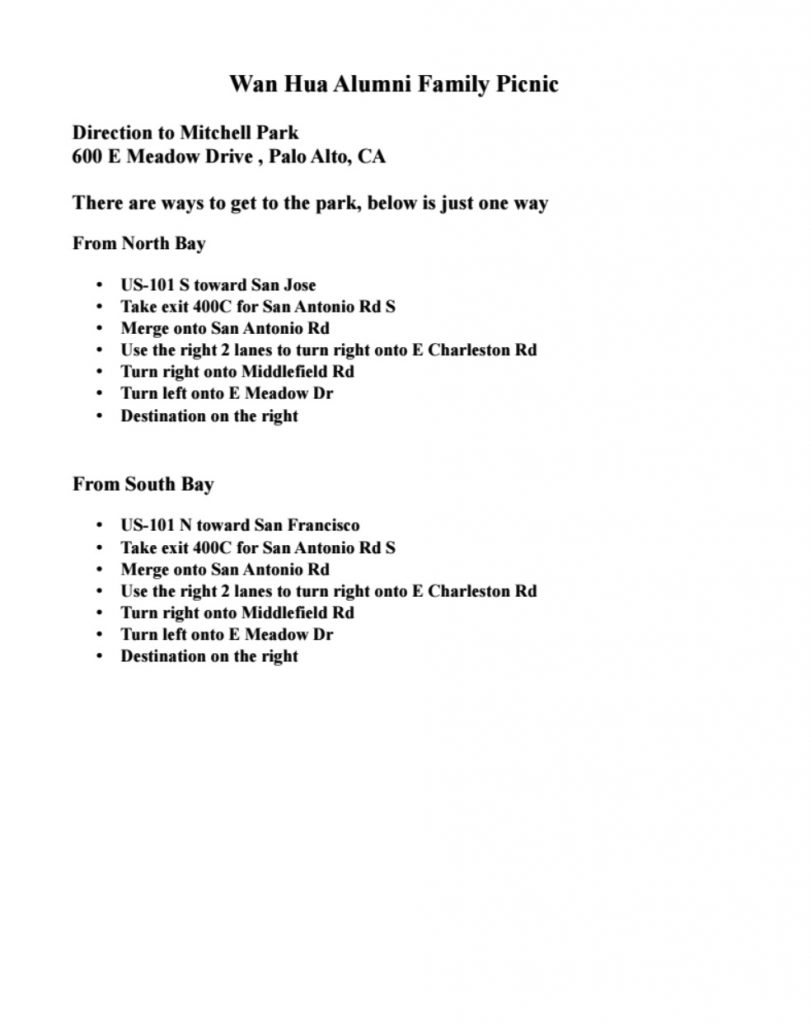 Wan Hua picnic flyer