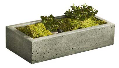 A concrete planter box