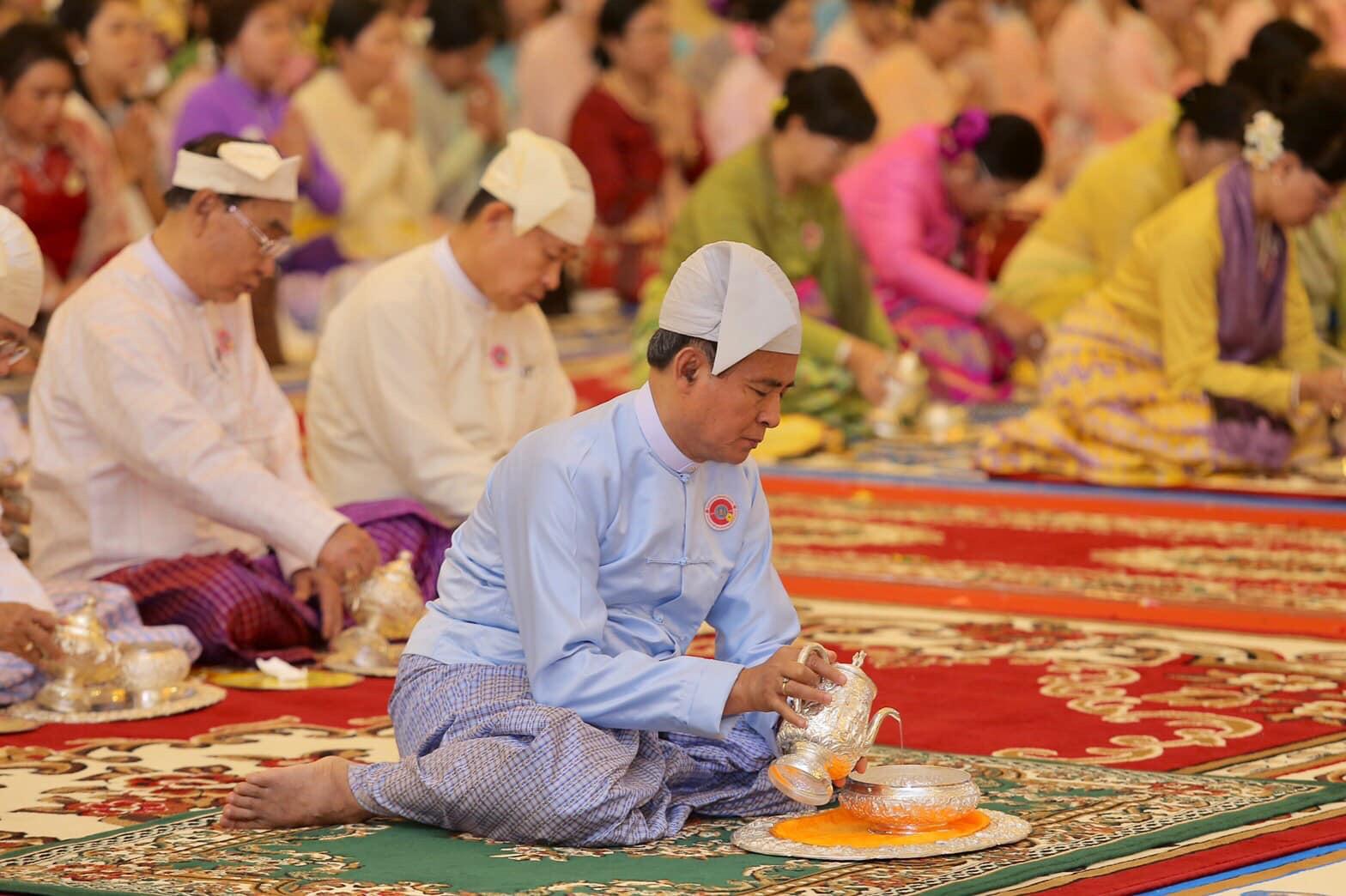 Myanmar President U Win Myint at the ceremony