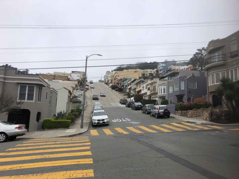 Upward slope of 14th Avenue
