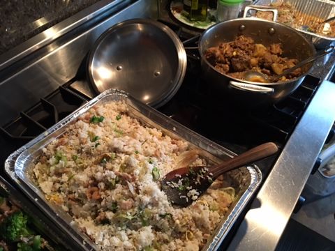 Fried rice and chicken curry