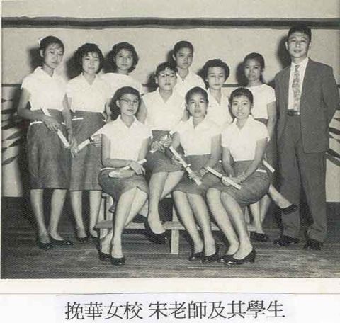 Graduates with their teacher Mr. Sung