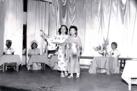 Childstars in costumes at concert