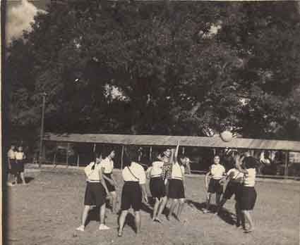 Girls playing basketball