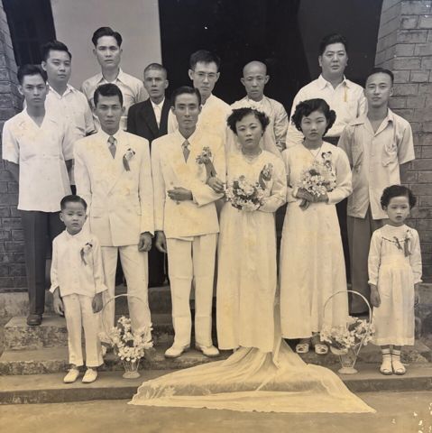 Wedding picture with Father John Sue and Master Ting