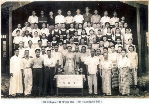 Regina, President of the Legion of Mary, with fellow Catholics in 1954