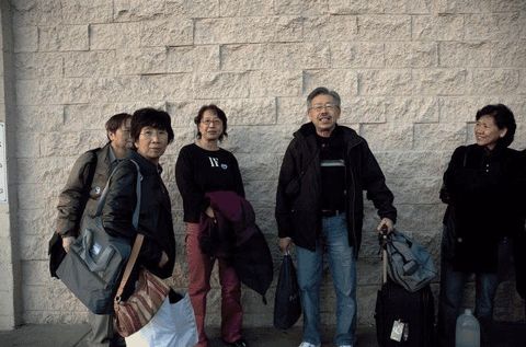 Group waiting for the bus