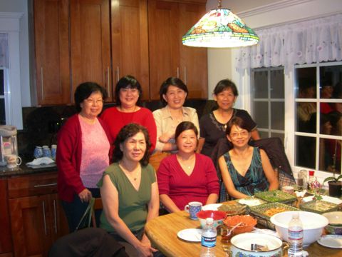 Christina Chu (seated left), Mrs. Kong, and Jean Chow