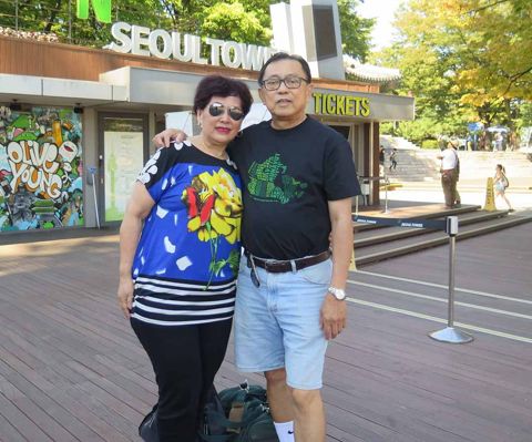 Wayne Chang with wife Rose in Seoul